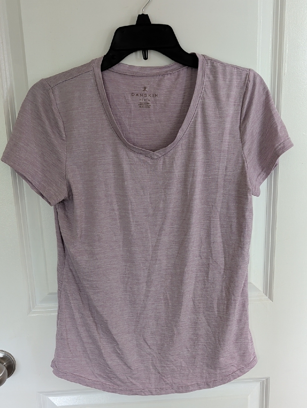 Danskin Lavender Short Sleeve V-Neck Tee